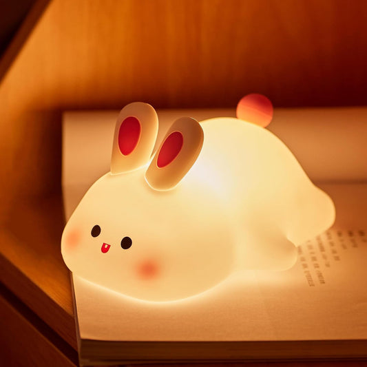 Big Squishy Face Rabbit Silicone Night Light